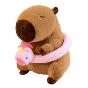 Плавательный круг капибара плюшевая кукла высота 30см/40см/45см/55см JIZHUAN, розовый