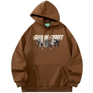 Унисекс свитшот SESAME STREET, коричневый[hooded fleece-lined]
