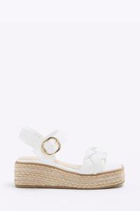 Вязаные туфли на танкетке для девочек River Island, белый