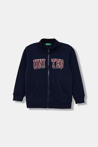 Детская хлопковая толстовка United Colors Of Benetton, темно-синий