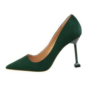 QITUMAUL Стройные каблуки на высоком каблуке для женщин зеленые, цвет Green[Heel Height 10.5cm]