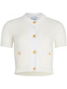 Patou укороченный кардиган фактурной вязки, белый