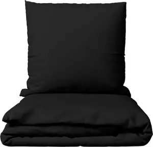 Комплект постельного белья из 4 предметов 135x200 см, черный, однотонный, пододеяльник, наволочка на молнии leonado vicenti