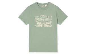 Levis Футболки Unisex серо-зеленые Crew Neck