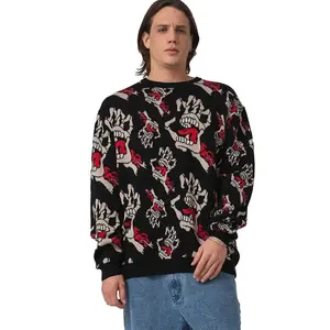 Толстовка Santa Cruz Bone hands all over knit crew, черный