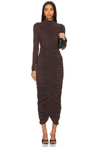 Платье с длинными рукавами и имитацией сборок Susana Monaco, цвет java