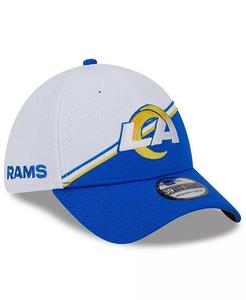 Мужская белая кепка Royal Los Angeles Rams 2023 Sideline 39THIRTY Flex New Era, синий