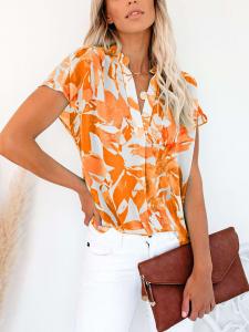 Milan Kiss Блузка оранжево-белого цвета