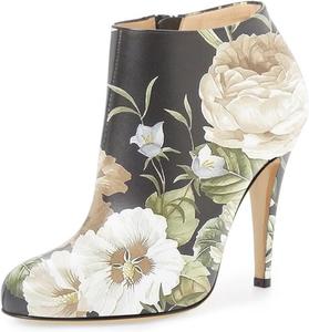 FSJ модные женские ботильоны на каблуке, модный миндальный носок, ботинки до щиколотки, удобная обувь, боковая молния, размер США 37-48, Flower-Print