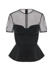 Блузка с прозрачным вырезом Nensi Dojaka, черный