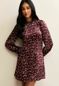 Небольшое крапчатое мини-платье с длинными рукавами для повседневной носки New Look, Red Pattern