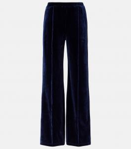 Велюровые спортивные брюки с высокой талией Monaco Freya The Upside, темно-синий