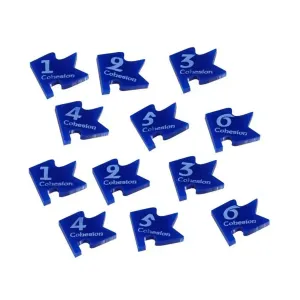 Dux Bellorum — жетоны сплоченности с номерами от 1 до 6, синие, Token Sets - Products for Various Gaming Systems (Litko Aerosystems)