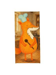 Mr. & Mrs. Panda Дизайн полотенца «Лиса-повар» без слогана, бирюзовый пастельный оттенок