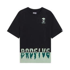 Модная спортивная футболка Men's LINING, черный/зеленый