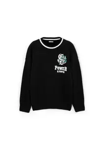 Свитер "Гулливер" вязаный, с круглым вырезом Gulliver, черный