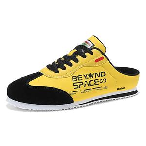 BAKE Антискользящие износостойкие мужские кэжуал кеды низкие черно-желтые, цвет Black Yellow