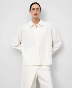 Женская трикотажная рубашка с отложным воротником Adolfo Dominguez, белый