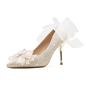 Женские туфли на тонком каблуке и высоком каблуке Dunnu, Gold