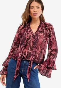 Блуза Lipsy NECK, Pink Floral Print/Pink