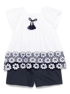 Комплект из блузки и шортов с вышивкой Patachou, белый