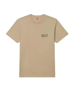 Хлопковая футболка с короткими рукавами и логотипом Kenzo, бежевый