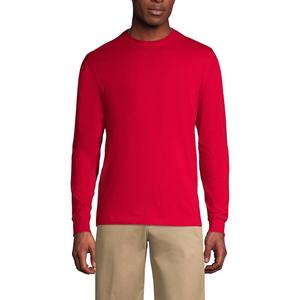 Мужская футболка Lands' End Essential с длинными рукавами для школьной формы, красный