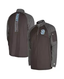 Толстовка Men's Brown San Diego Padres Father's Day Raglan Quarter-Zip Top New Era