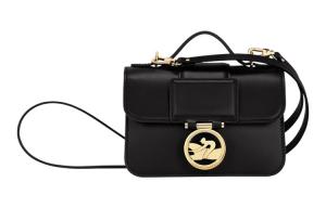 LONGCHAMP BOX-TROT Крошечная женская сумка через плечо из телячьей кожи черного цвета