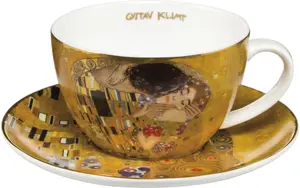 Чашка для капучино Goebel "The Kiss", золотистого цвета Ø 15х7 см, цвет bunt