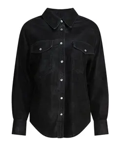 Черная рубашка, стильный дизайн Marant Ãtoile, черный