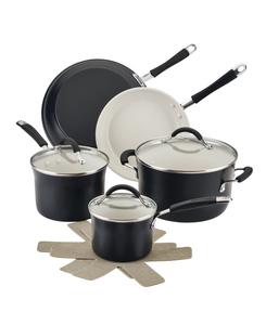 Набор посуды Cucina с керамическим антипригарным покрытием, 10 предметов Rachael Ray, Peppercorn