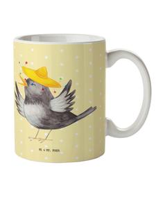 Детская кружка с рисунком в виде сомбреро в виде ворона, без слов, пастельно-желтого цвета Mr. & Mrs. Panda