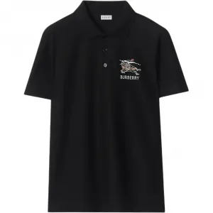 Burberry Футболка-поло мужская Black с воротником-поло, умеренно прямой крой