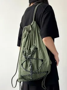 Рюкзак на завязках, сумка на завязках, стильный рюкзак Doux Belle, цвет Khaki