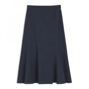Юбка А-силуэта из меланжевой шерсти Boss, темно-синий