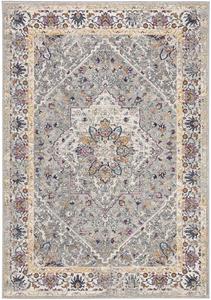 Ковер SAFAVIEH, 275 x 366 см, коллекции Evoke - Grey & Grey, дизайн Oriental Medallion Distressed, без линьки и простой в уходе, идеален для помещений с высокой проходимостью в гостиной, спальне (EVK288F)