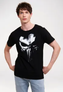 Футболка marvel punisher с принтом в виде черепа в стиле техно. Logoshirt, Schwarz
