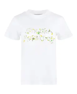 Хлопковая футболка с логотипом Stella Mccartney, белый