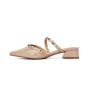 PT'SON Женские розовые тапочки с закрытым носком на резиновой подошве, цвет Pink