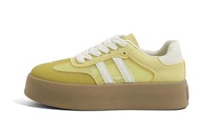 Износостойкие, легкие, дышащие и нескользящие. Низкие женские кроссовки для скейтбординга, желтые HUANQIU, Yellow