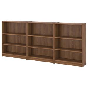 Комплект книжных полок, шесть полок из коричневого ореха, 240x28x106 см. IKEA Billy