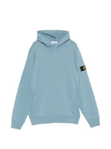 Худи с карманом-кенгуру Stone Island Junior, синий