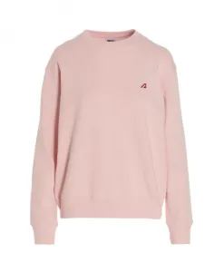 Пуловер с круглым вырезом и вышитым логотипом, розовый. Autry, розовый