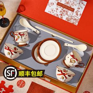 Свадебный набор посуды DearDali для молодоженов и подружек невесты, практичная подарочная коробка с кремовыми мисками, чашками и тарелками — 10 предметов