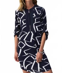 Платье Geometric Shift в цвете "полуночный синий/ваниль" Joseph Ribkoff