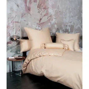 Постельное белье Janine «Colors 31001», (2 шт.), сатиновое качество Mako, изготовлено из 100% хлопка, постельное белье и наволочки на молнии, не требуют особого ухода, тонкая нить, сертифицирован MADE IN GREEN, цвет sand