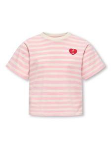 KIDS ONLY Полосатая футболка с сердечком KOGLIVINA в цвете «романтическая роза»