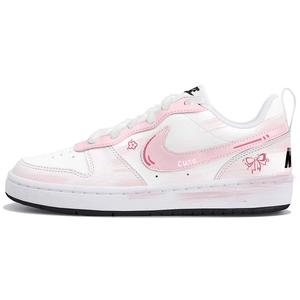 Nike Court Borough Low top детские скейтбординг кроссовки White Pink Kids'