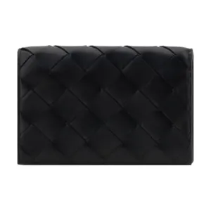 Bottega Veneta Женский картхолдер из ягненка черный